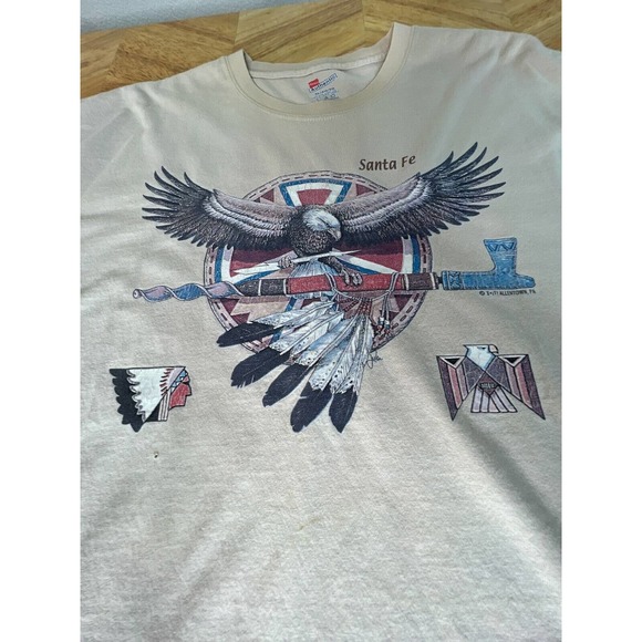 Vintage Native American Graphic T Shirt Santa Fe Single Stitch American Eagle XL - Picture 11 of 11